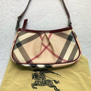 Burberry Aston Clutch w/Red Patent Trim